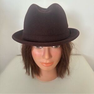 Kangol LiteFelt Player Hat Brown | 100% Wool Fedora Trilby | Made in USA | Large